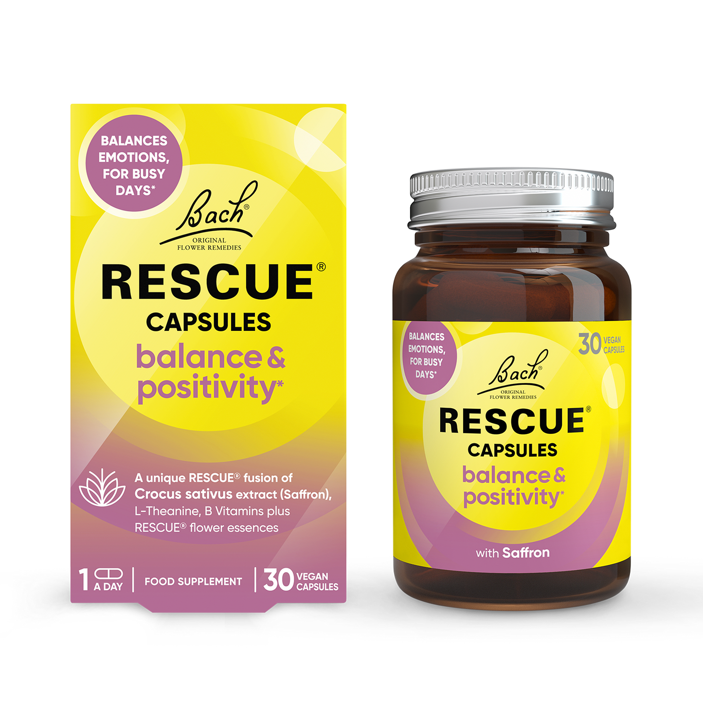 Bach Flower Remedies Rescue Capsules Balance & Positivity 30s