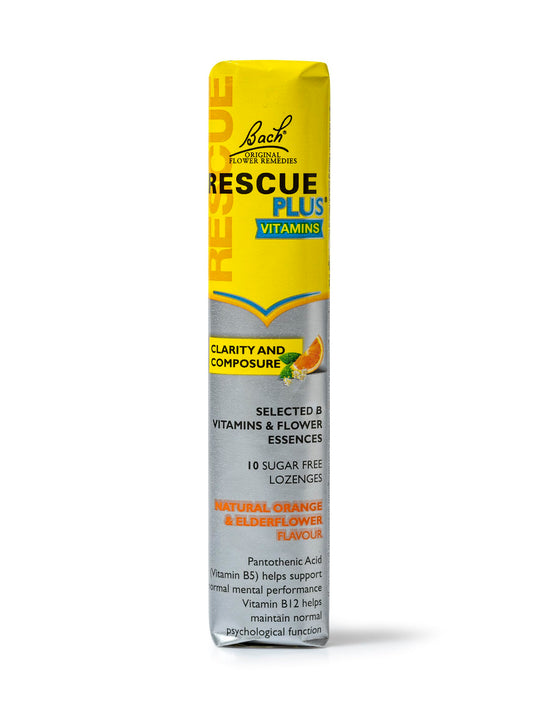 Bach Flower Remedies Rescue Plus Vitamins Lozenge Orange & Elderflower 10s