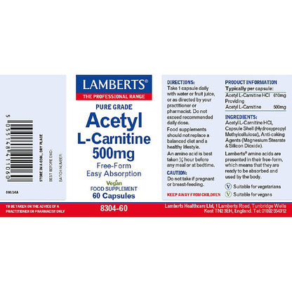 Acetyl L-Carnitine 500mg 60's